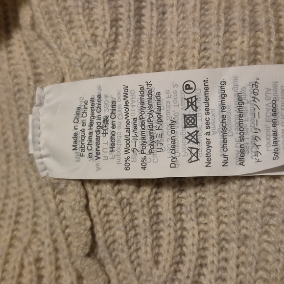 Madewell Woolside V-Neck Sweater Oatmeal /Cream Sz.Med - Picture 11 of 12